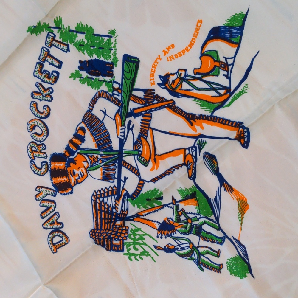 VTG Vintage Davy Crockett White Scarf